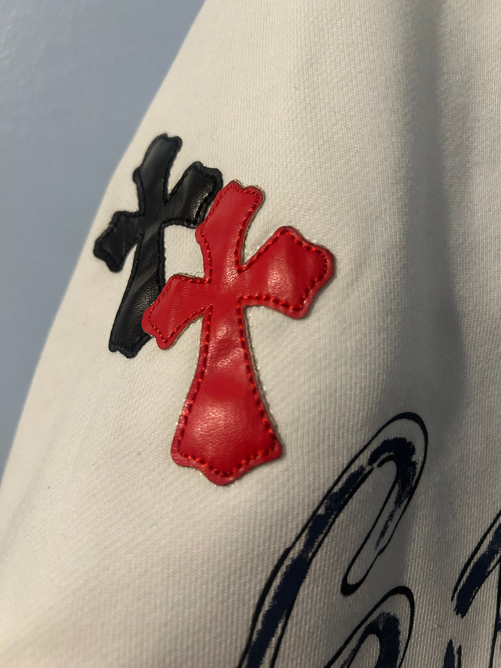 supply the demand colorful cross graphic hoodie