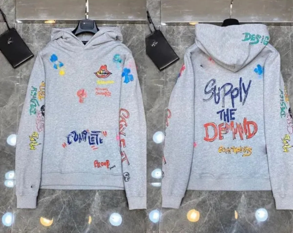 supply the demand colorful cross graphic hoodie