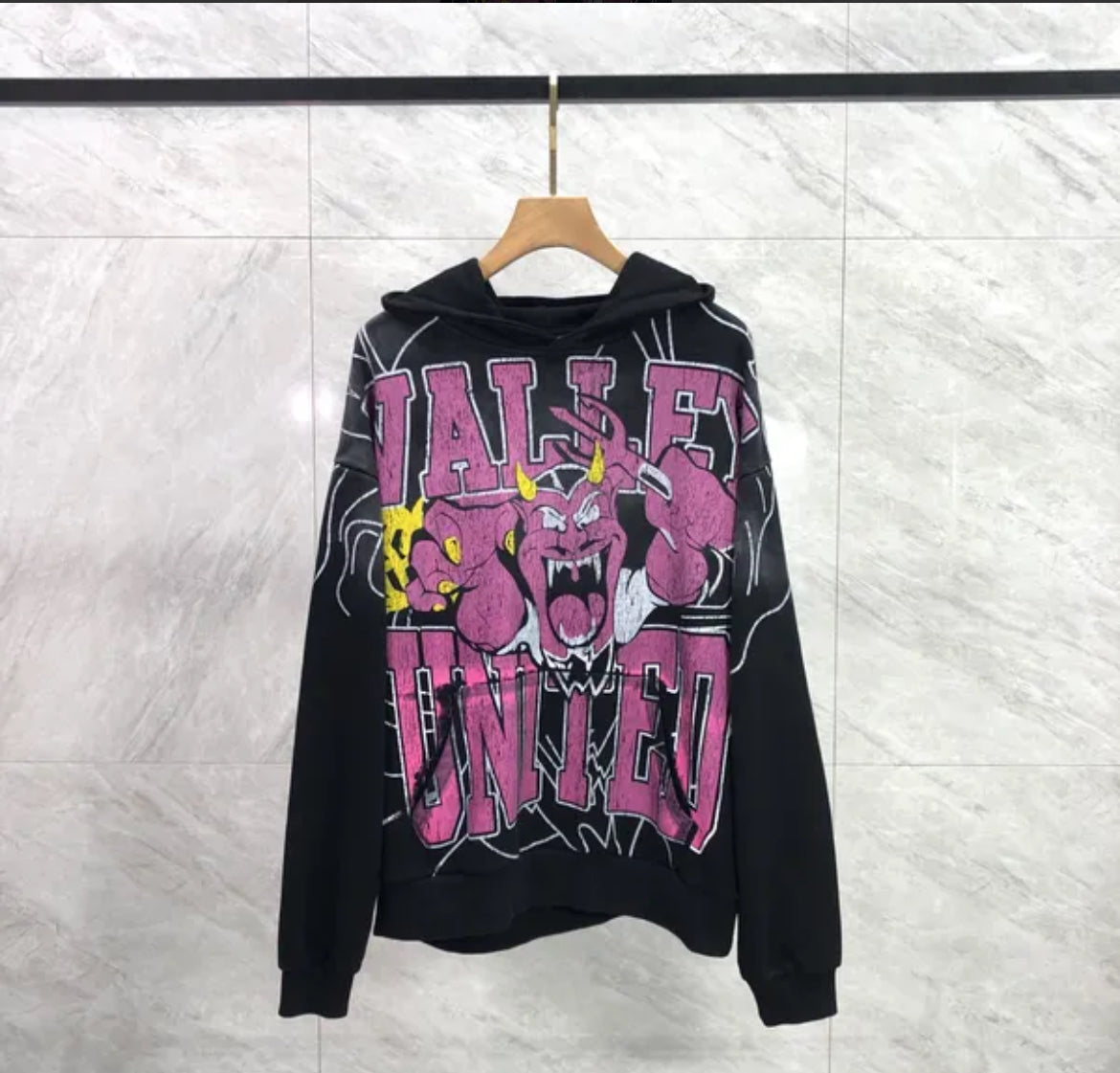 Vale united purple graphic print sweater