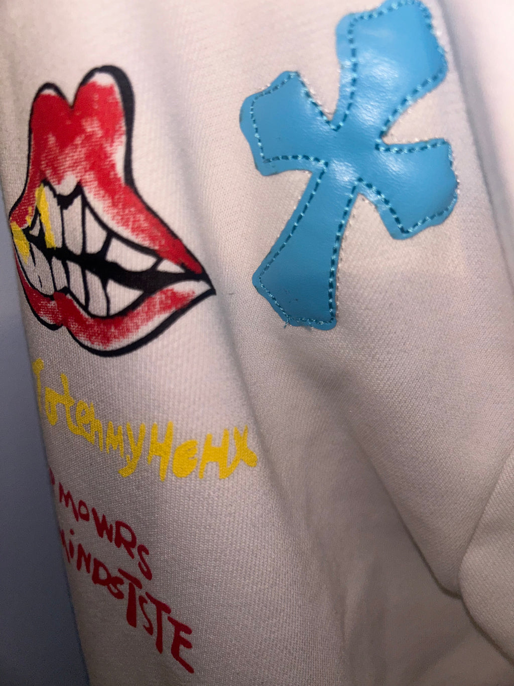 supply the demand colorful cross graphic hoodie