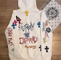 supply the demand colorful cross graphic hoodie