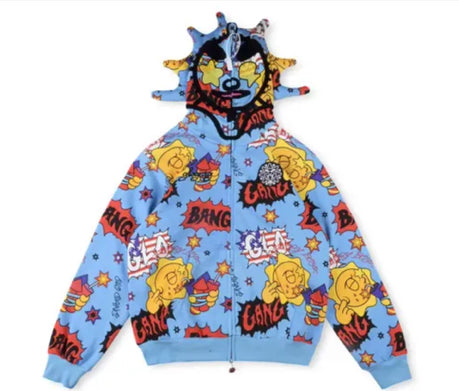 Glow gang mixed graphic print hoodie