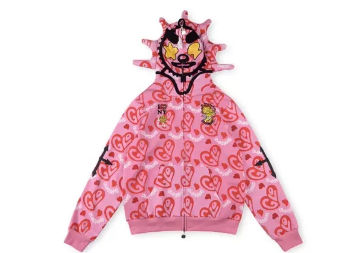 Glow gang pink graphic hoodie