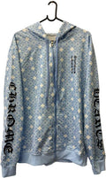 Blue colorful chrome cross print hoodie