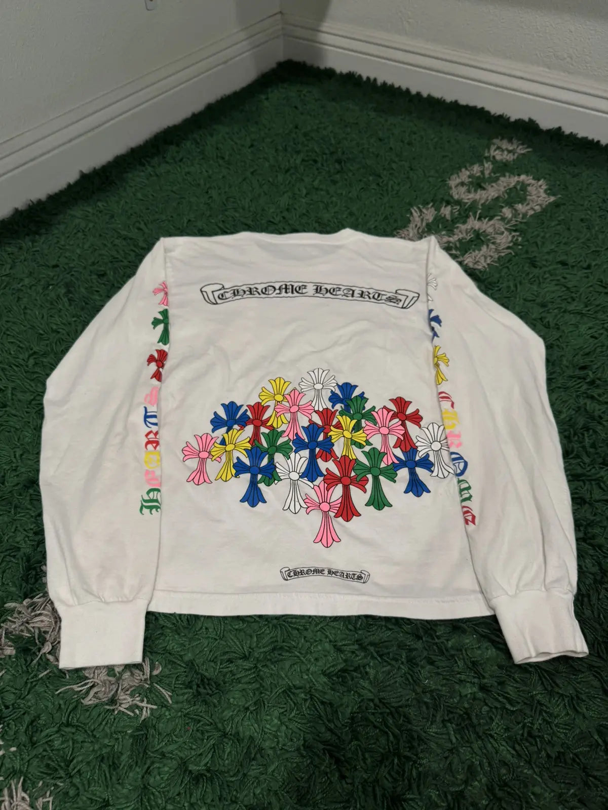 Long sleeve shirt Colorful cross print chrome