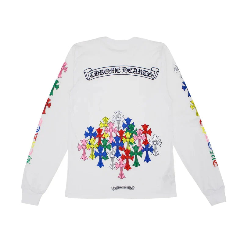 Long sleeve shirt Colorful cross print chrome