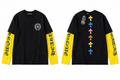 Black and yellow cross long sleeve chrome print